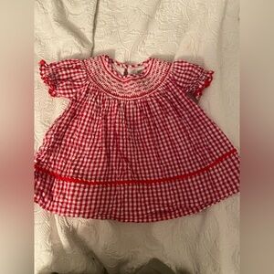 Smocked Red Gingham Dress
